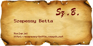 Szepessy Betta névjegykártya